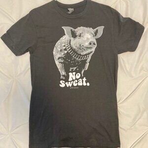 New Adorable Pig Pun No Sweat T-shirt, Grey Size Small (Unisex) by Tee Gravy